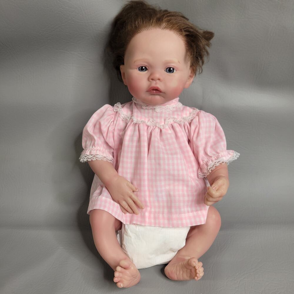 REBORN BABY DOLL by ANDREA ARCELLO Lifelike Realistic Girl Blue Eyes 18"